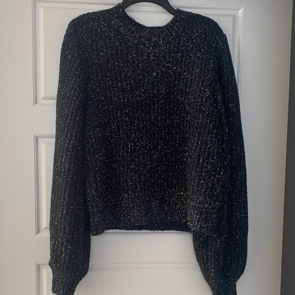 Chic Black Sweater with splash of color